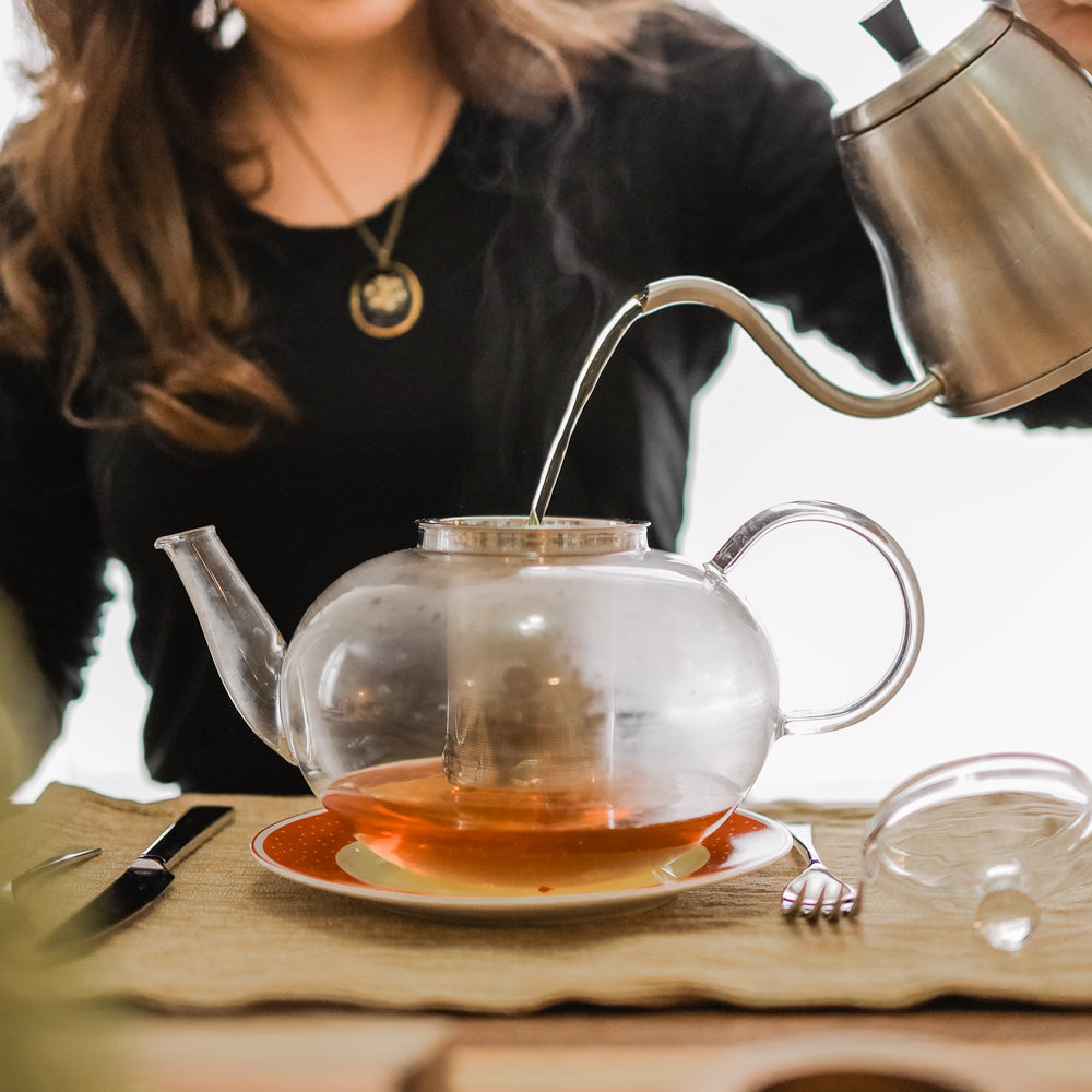 GROSCHE Cambridge Glass Infuser Teapot - 2 L/ 68 fl. oz - Package of 4 - Grosche Wholesale Canada - Teapot