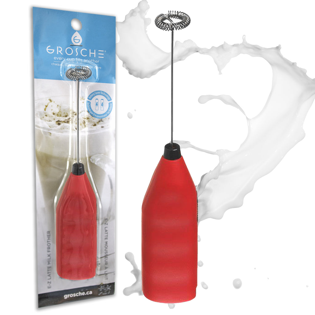 GROSCHE E-Z Latte Milk Frother, Battery Powered, Red - Pack of 4 - Grosche Wholesale Canada - Accessory