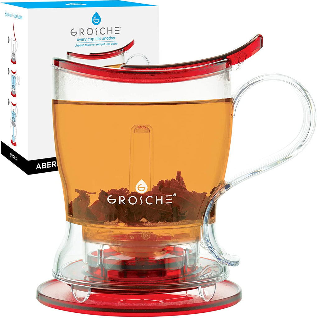 GROSCHE ABERDEEN Smart Tea Maker, Red, 525ml/17.7 fl. oz - Pack of 4 - Grosche Wholesale Canada - 