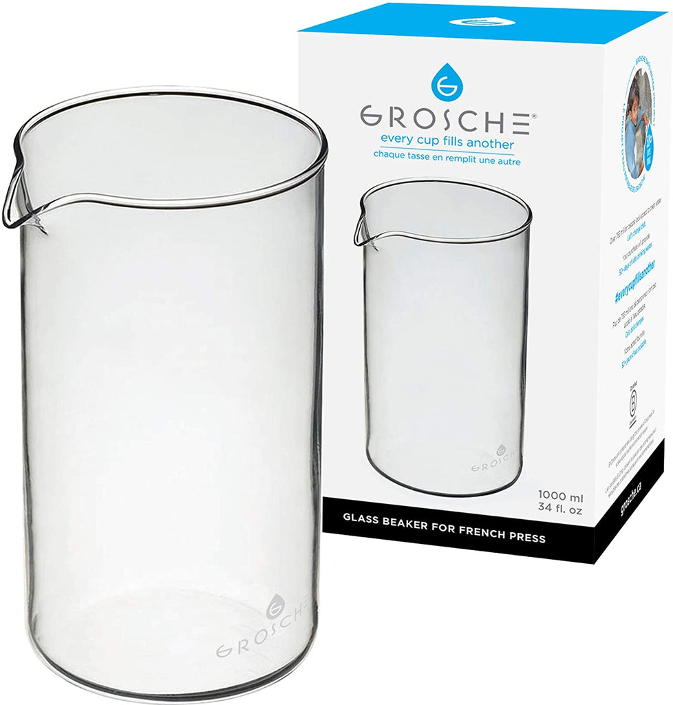 French Press Replacement Beaker - 1000ml/34 fl. oz - Pack of 4 - Grosche Wholesale Canada - Accessory