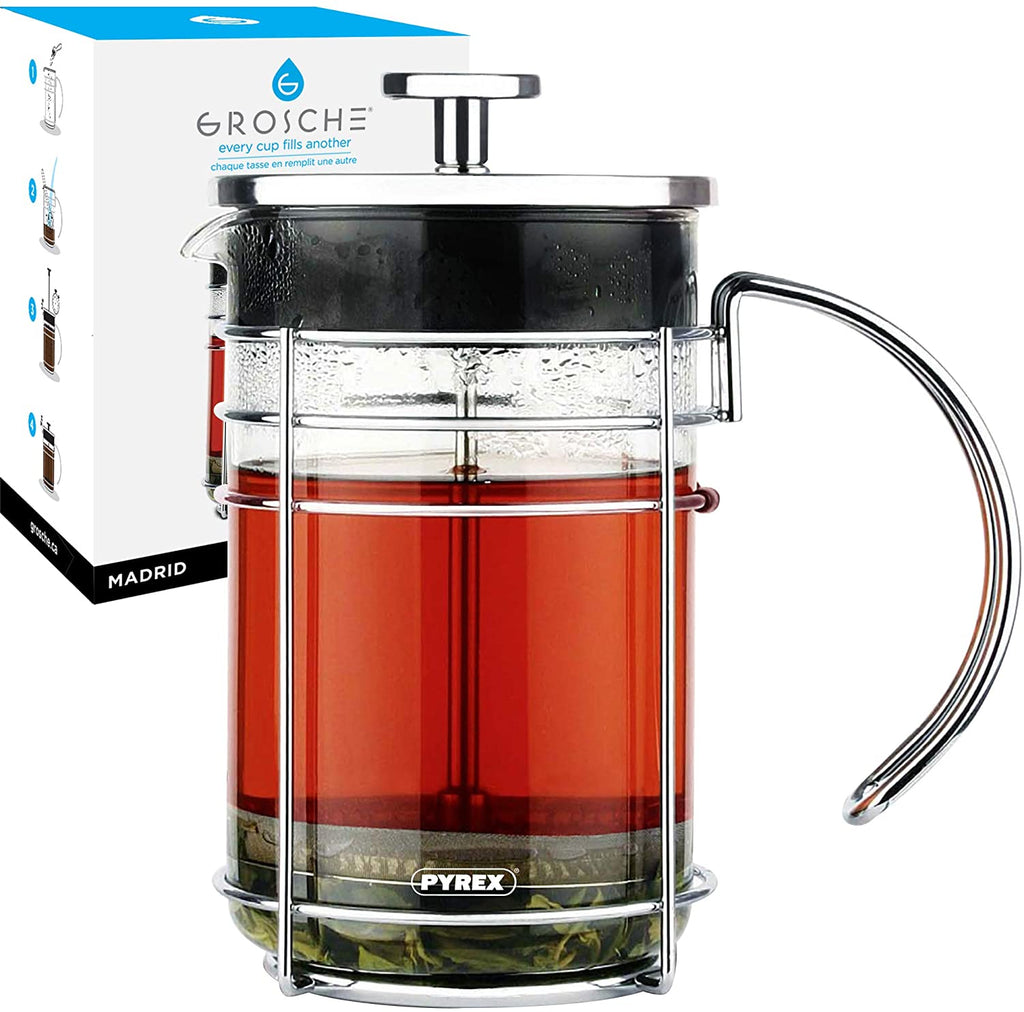 GROSCHE MADRID French Press - 1000ml/34 fl. oz/8 cup - Package of 4 - Grosche Wholesale Canada - French Press