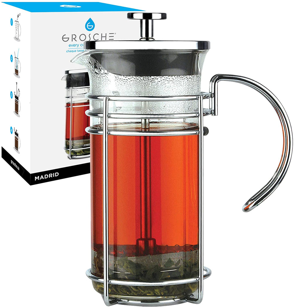 GROSCHE MADRID French Press - 350ml/11.8 fl. oz/3 cup - Package of 4 - Grosche Wholesale Canada - Water Infuser