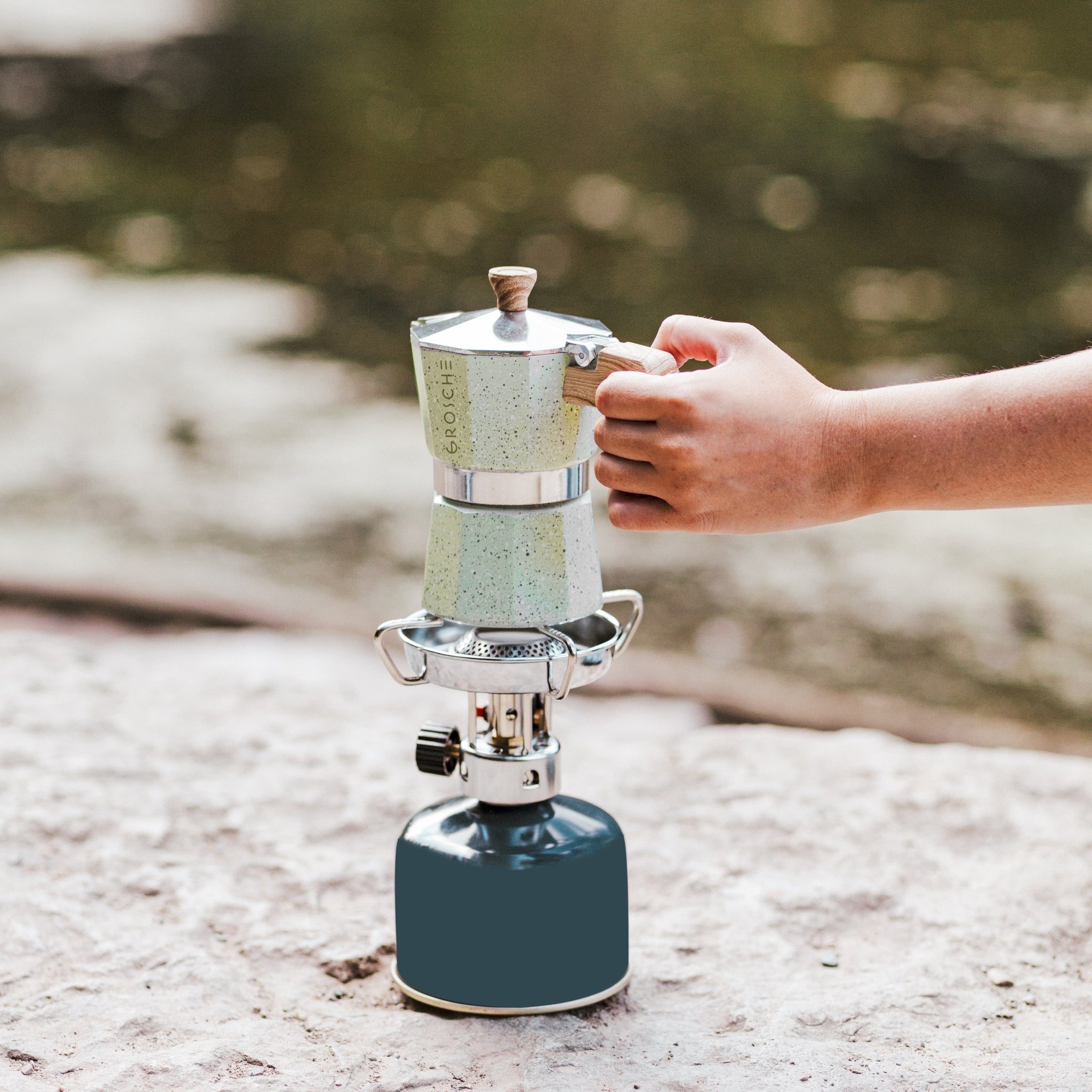 GROSCHE MILANO STONE Stovetop Espresso Maker Mint Green avail. in 2 GROSCHE Wholesale Canada